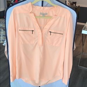 Peach Banana Republic blouse.